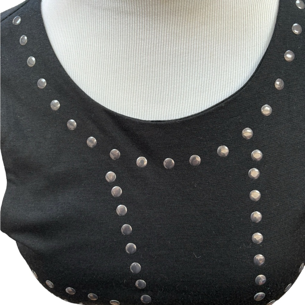 Ya Los Angeles Women’s Black Sleeveless Dress with Front Design Size Large - Picture 4 of 14